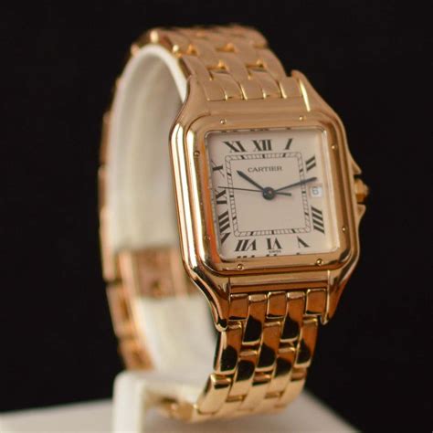 cartier mens gold panthere watch|cartier panthere men's watch gold.